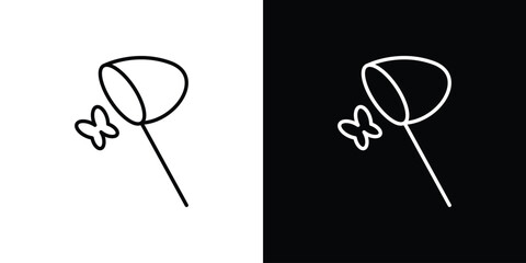 Butterfly catcher icon in line design. Editable stroke icon. © Win