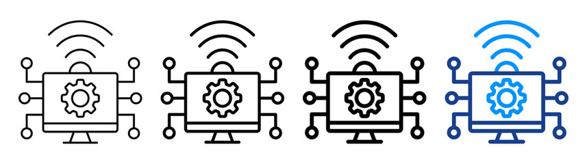 Smart System Icon Different Style Outline Collection Set © Naba