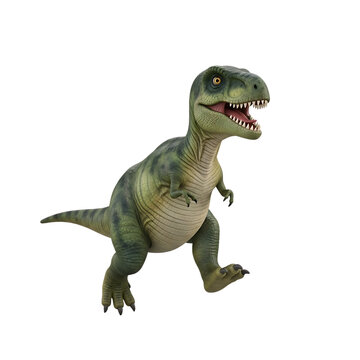 Fierce tyrannosaurus rex dinosaur roaring in a dynamic pose