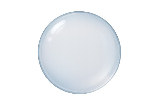 Water drop or glass sphere with transparent background, reflecting light and creating a clean abstract design element