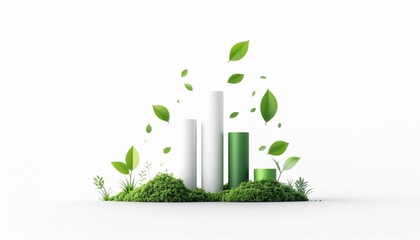 Green themed graph that incorporates nature elements, highlighting sustainable business practices for the new year