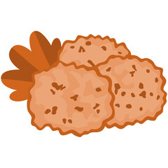 Vegetable Fritters Minimalist Illustration