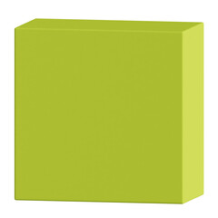 3D lime green rectangular block mockup minimal packaging design object