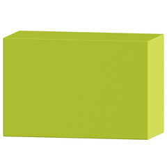 Lime Green 3D Geometric Block Podium Isolated Black Background Minimalist Display Stand