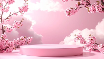 Blossoming pink stand serene backdrop