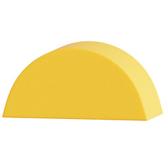 Realistic Yellow Cheese Block Wedge 3D Render Isolated Food Icon