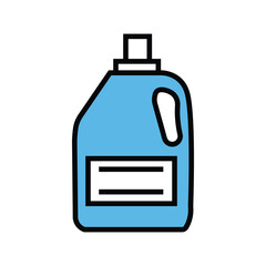 Isolated light blue container features bold black outline against a stark white background