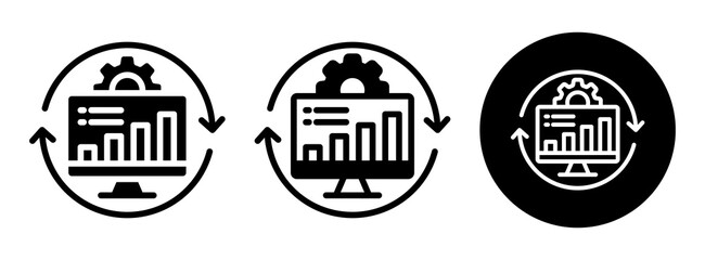 Process Monitoring Icon Collection Glyph & Mixed Style