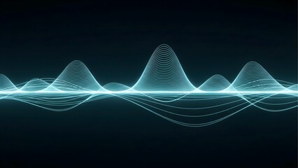 Abstract blue sound wave illustration for music and technology background design concept art image