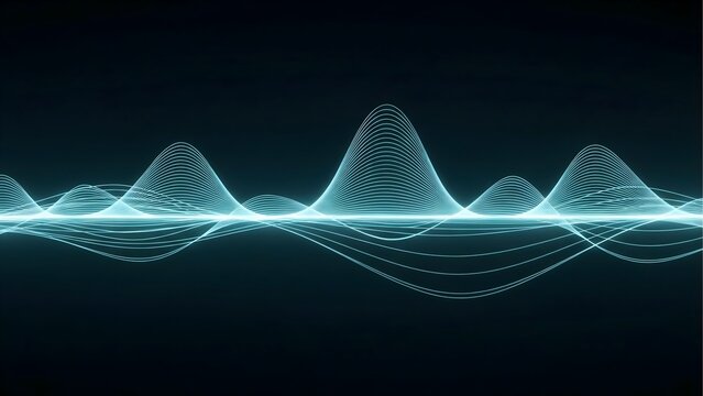 Abstract blue sound wave illustration for music and technology background design concept art image
