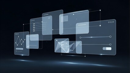 Ui ux design interface mockups for web and app development in modern technology style for background use