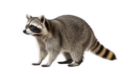 Full Body Raccoon Wild Animal Masked Face Isolated Cutout Transparent PNG