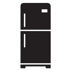Modern Refrigerator and Freezer Icon for Kitchen Appliance and Home Interior Design