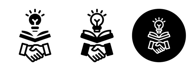 Knowledge Partnership Icon Collection Glyph & Mixed Style