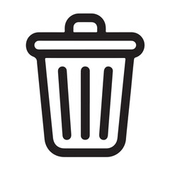 Modern Waste Bin Symbol for User Interface Buttons and Digital Tools