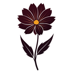 coreopsis flower silhouette on white background