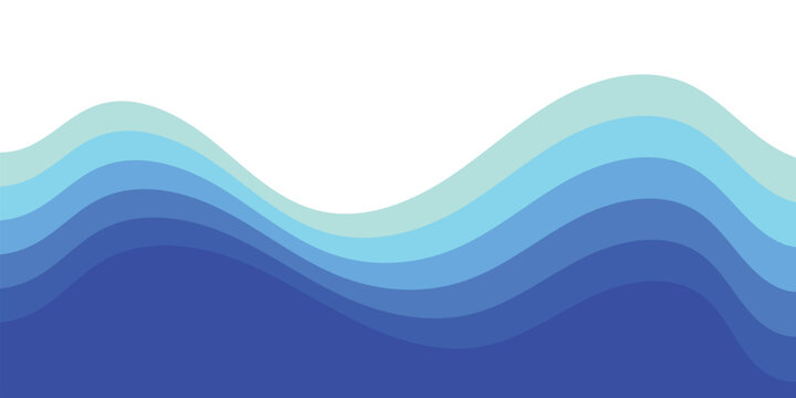 Abstract Layered Blue Wave Background Pattern Smooth Liquid Flowing Shapes Banner Design