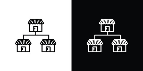 Fototapeta premium Franchise icon in line design. Editable stroke icon.