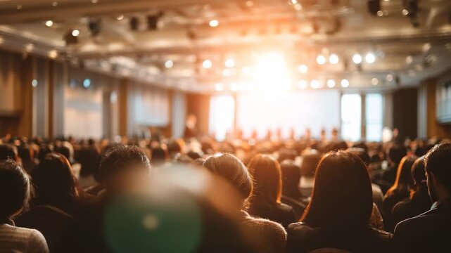 Large audience attends conference focusing on industry trends and networking opportunities in a bright hall