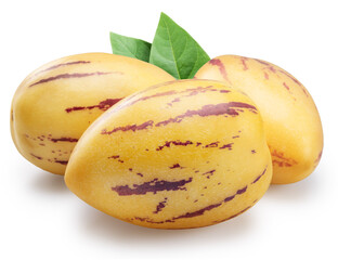 Pepino melon or pepino dulce on white background. File contains clipping path.