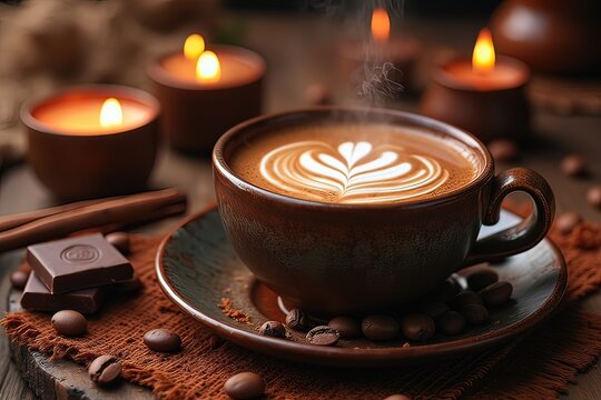 Ai cappuccino italiano con decorazione 01