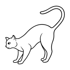 Simple cat outline drawing art