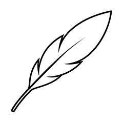 Obraz premium Feather quill outline drawing