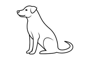 Sitting dog outline drawing art