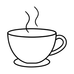 Steaming hot coffee cup vector