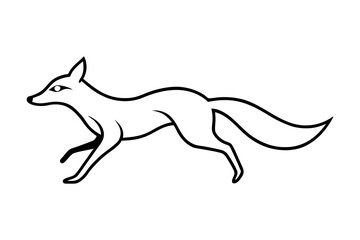 Running fox outline drawing