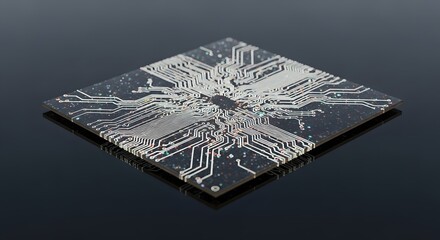 Neural network digital interface, Complex Circuit Board Illustration, High-Tech Background, Techno