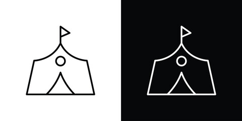 Military tent icon in line design. Editable stroke icon. © Win