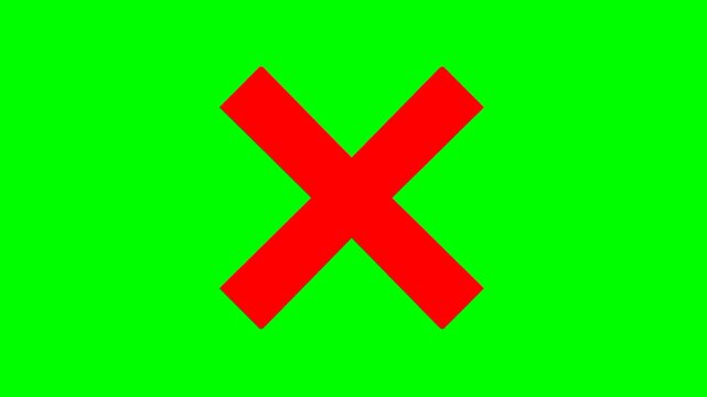 A moving Red Cross animation appears against a green screen background. The concept of a cross is prohibited.