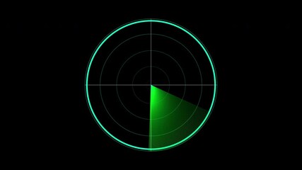 Futuristic Radar Display with Scanning Beam technology science. Animated futuristic radar display highlights scan beam creating striking technology science. Alpha chanel - Powered by Adobe
