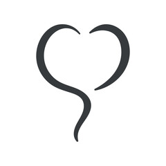 Silhouette of a couple in the form of a heart on a white background. Silhouette of a couple for Valentine's day.