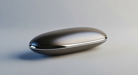 “Futuristic silver gadget device macro render.