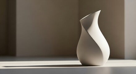 “Elegant curved abstract sculpture 3D render.