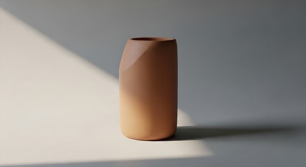 “Matte ceramic vase soft shadow studio render.