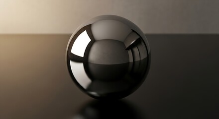 “Minimalist 3D metallic sphere sculpture soft light render.