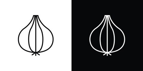 Onion icon in line design. Editable stroke icon.