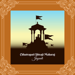 Vector illustration of Chhatrapati Shivaji Maharaj Jayanti social media template