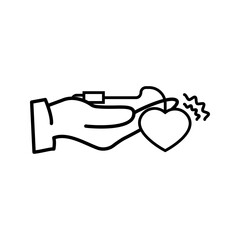 hand-holding-heart-monitor-icon set .