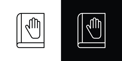 Fototapeta premium Pledge icon in line design. Editable stroke icon.