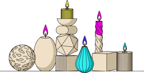 birthday candles isolated on white background