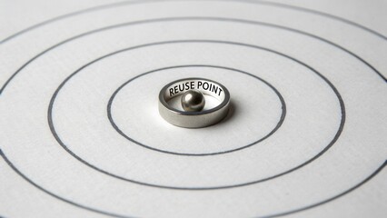 Metallic Steel Bead Inside Ring Concept with Reuse Point Text