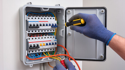 power supply unit electrician at work 