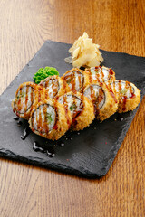 japan sushi rolls with salmon