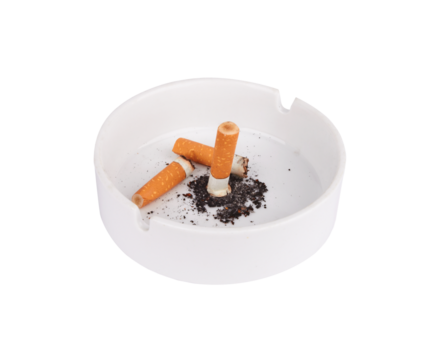 Ash Tray of Time: A simple ashtray bears the silent testimony of a moment paused, holding spent cigarette butts, a quiet representation of choices, habits, and the residue of actions.