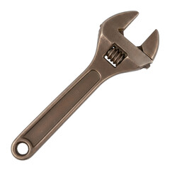 A Rusty Adjustable Wrench Tool Isolated on a Black Background Showing Metal Texture and Adjustable Jaws for Mechanical Work and Repairs