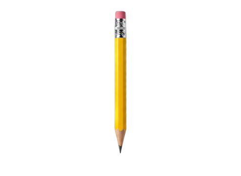 A Sharpened Yellow Pencil with Pink Eraser on a Black Background Showing a Writing Tool for Drawing and Education